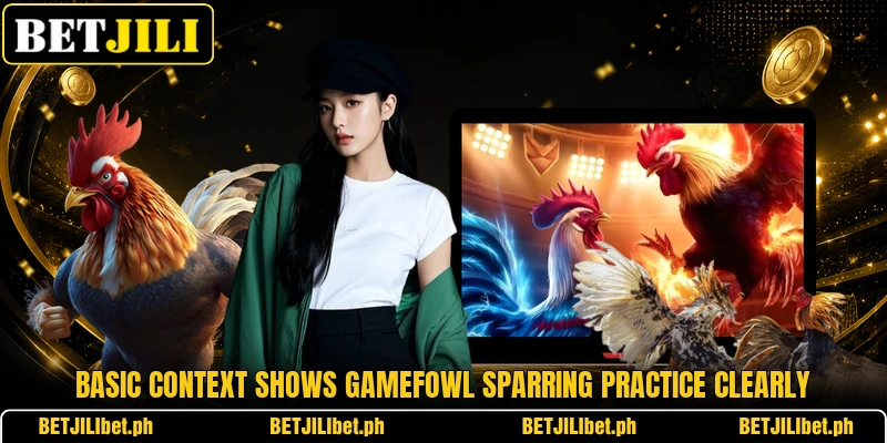 Basic context shows Gamefowl sparring practice clearly Basic context shows Gamefowl sparring practice clearly