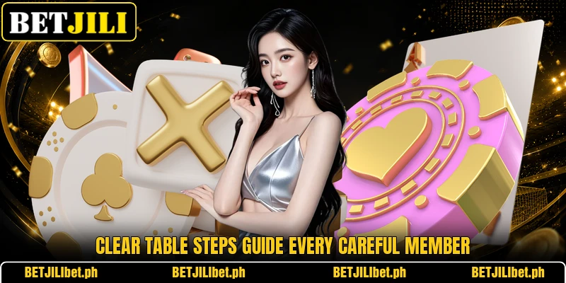 Clear table steps guide every careful member