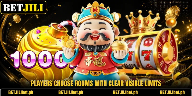 Players choose rooms with clear visible limits