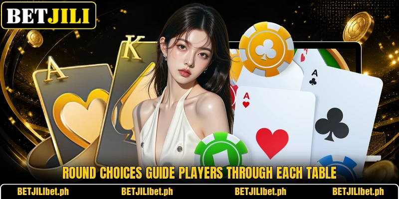 Round choices guide players through each table Round choices guide players through each table